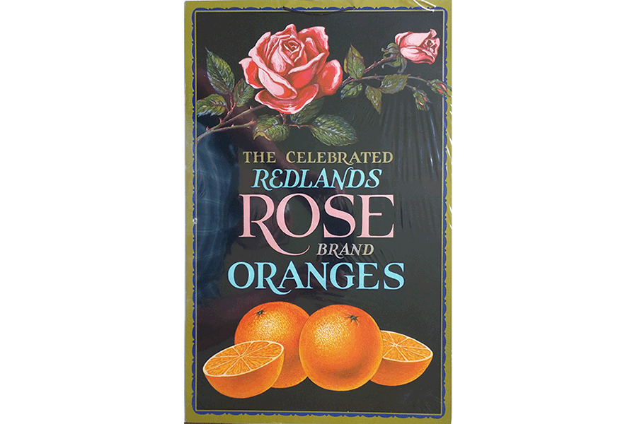 redlands rose organges vintage sign